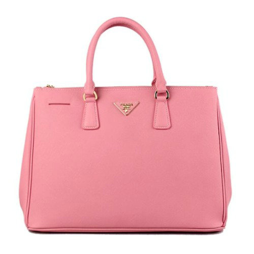 2014 Prada saffiano calfskin tote bag BN1786 pink